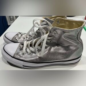 Silver Converse All-Star High-Top Sneakers